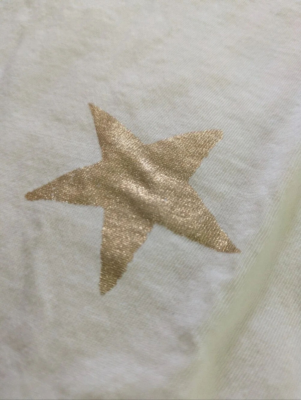 Old Navy Cream Long-Sleeve Tee with Gold Star Print